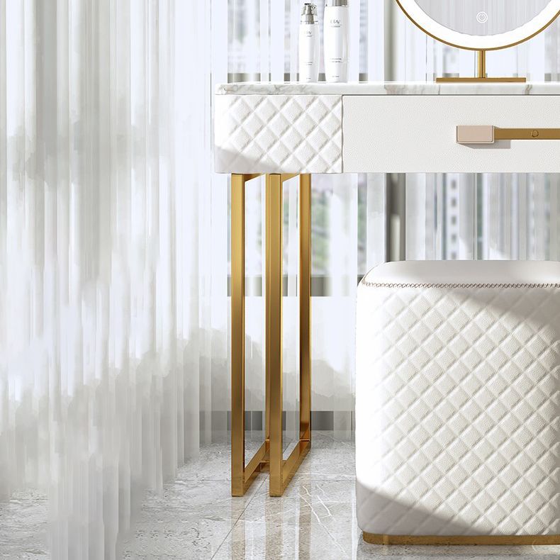 Faux Leder Waschtisch -Schminktisch mit 3 Aufbewahrungsschubladen