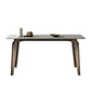 Rectangle Modern DiningTable Sintered Stone Top Ash Base Table with 4 Legs