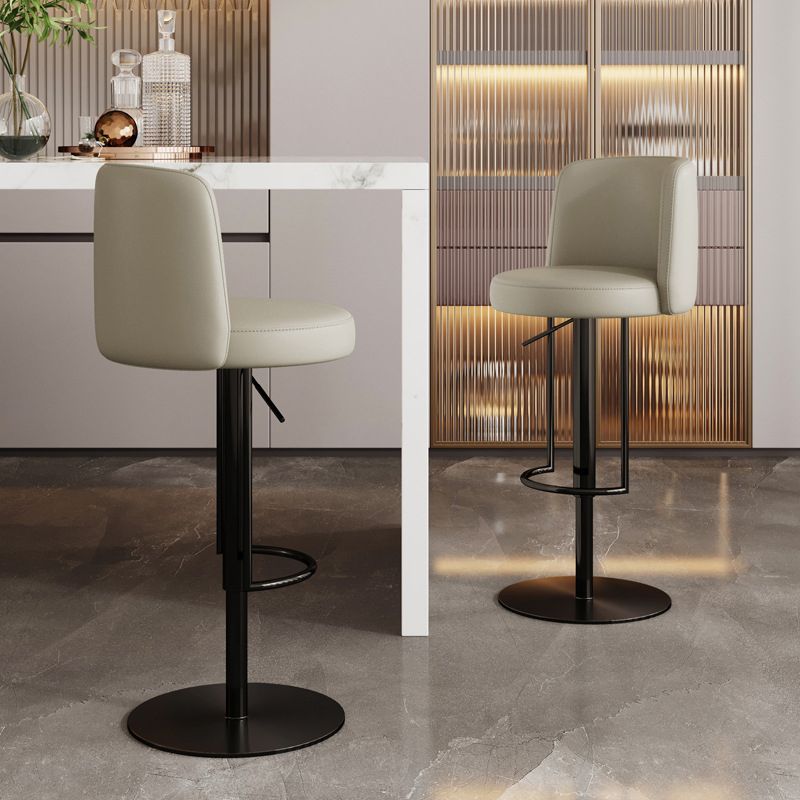 Glam Style Liftable Bar Stool Round Seat Counter Bar Stool with Metal Legs Clearhalo 'Bar Furniture' 'Bar Stools' 'bar_stools' 'furn' 'furn_bar_stools' 'Furniture' 'Kitchen & Dining Furniture' 1200x1200_6f3497c3-3723-40d1-b6d9-17f255ecaa11