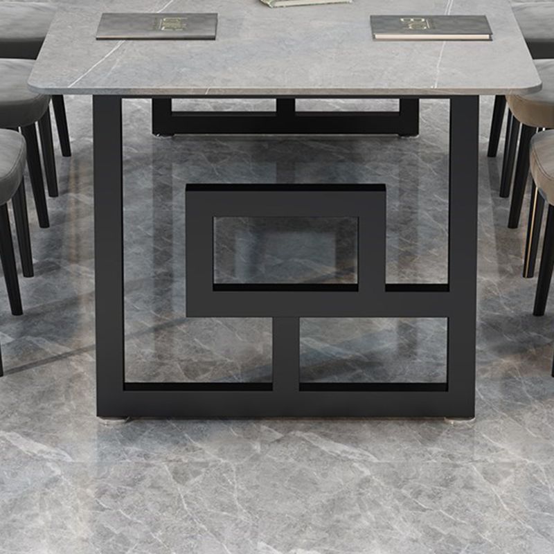 Table de conférence de forme de bureau en pierre moderne de style moderne avec 2 jambes pour le bureau