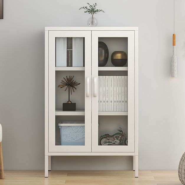 40 "H Glass Door Steel Sideboard Moderner Serverschrank mit Lagerung für Küche