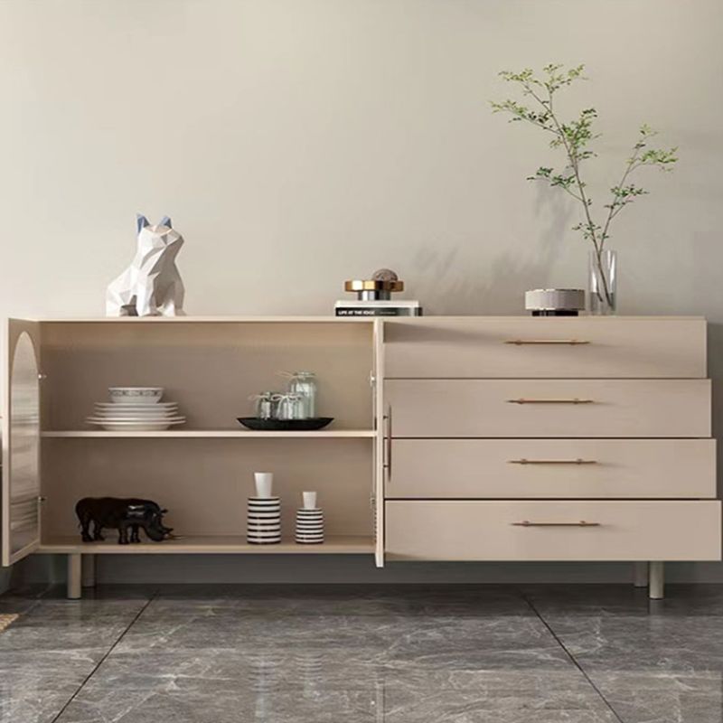 Buffet de buffet glamour 4 tiroirs et armoires de porte portes en verre buffet buffet buffet