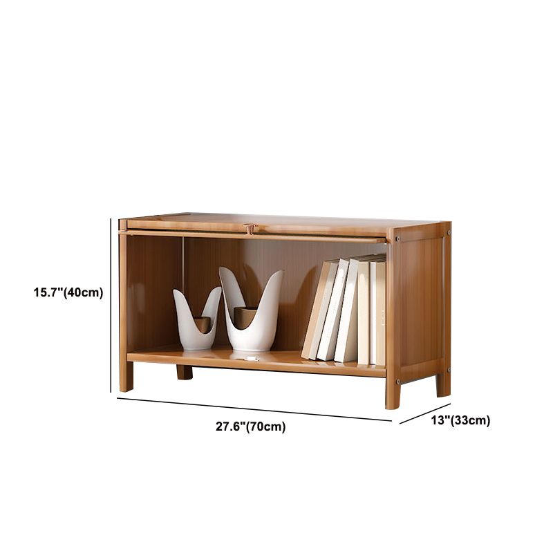 13 "brede houten boekenkast bamboe lichtbruine boekenplank met deuren