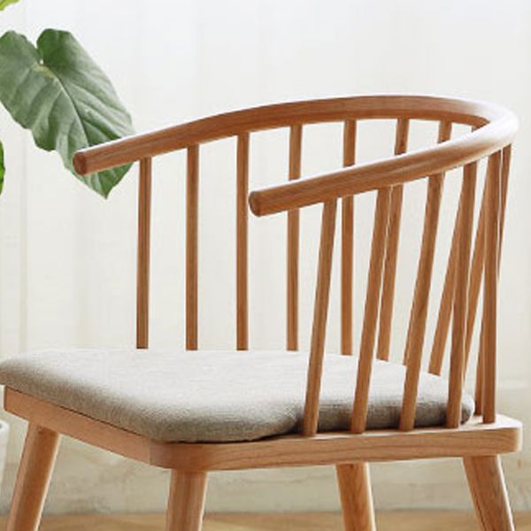 Modern Rubberwood Windsor Back Arm Chair Matte Finish Upholstered Dining Chair Clearhalo ' kitchen&dining_furn' 'Dining Chairs' 'Dining Tables & Seating' 'dining_chair' 'Furniture' 'furniture_dining_chair' 'Kitchen & Dining Furniture' 'kitchen' 1200x1200_6f3c71ef-d705-44cd-b9d4-1c15db46fda0