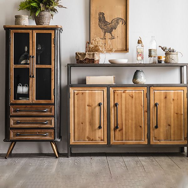 Industrial Cabinet Bar Pulls With Stroge Rectangle Distressed Wood Accent Cabinet Clearhalo 'Cabinets & Chests' 'cabinets_chests' 'furn' 'furn_cabinets_chests' 'Furniture' 'Living Room Furniture' 1200x1200_6f3c7c41-fb49-4f58-bbba-f5adac0d5b23