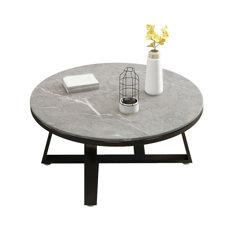 17.7" Tall Modern Cross Leg Cocktail Table Slate Round Top Coffee Table Clearhalo 'Coffee & Accent Tables' 'Coffee Tables' 'coffee_tables' 'Furniture' 'furniture_coffee_tables' 'Living Room Furniture' 1200x1200_6f3ceb7f-d028-4e13-b551-9ef69d254a36