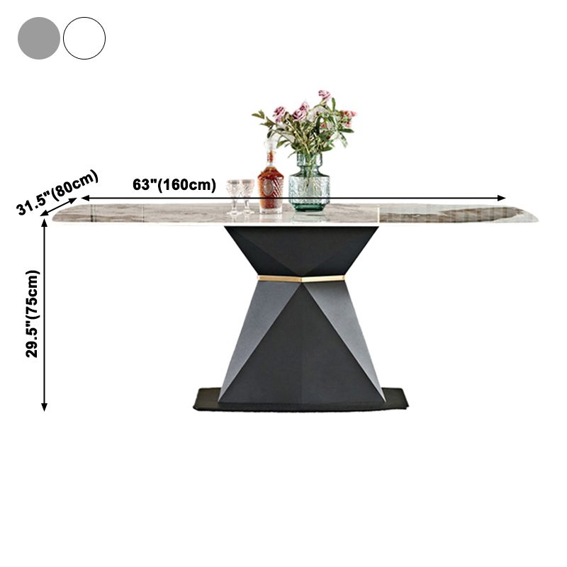 Metal Traditional Luxury Rectangular Table Sintered Stone Dining Table with Pedestal Base Clearhalo ' dining_table' 'Dining Tables & Seating' 'Dining Tables' 'furn' 'furn_dining_table' 'Furniture' 'furniture_dining_table' 'Kitchen & Dining Furniture' 'kitchen&dining_furn' 'kitchen' 'kitchen_dining_table' 1200x1200_6f3d755d-6e09-49db-9df9-6861823deaaf