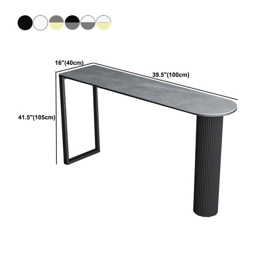 Contemporary Bar Table Stone Bar Dining Table with Double Pedestal Clearhalo 'Bar Furniture' 'Bar Tables' 'bar_tables' 'furn' 'furn_bar_tables' 'Furniture' 'Kitchen & Dining Furniture' 1200x1200_6f3dbc80-dbee-462a-b762-9ce5926ac700