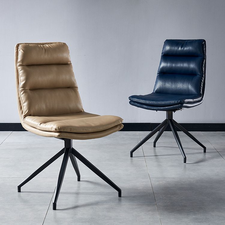 Contemporary Style Leather Dining Side Chairs Solid Back Chair for Kitchen Clearhalo ' kitchen&dining_furn' 'Dining Chairs' 'Dining Tables & Seating' 'dining_chair' 'furn' 'furn_dining_chair' 'Furniture' 'furniture_dining_chair' 'Kitchen & Dining Furniture' 'kitchen' 1200x1200_6f3e12d3-79da-4dcb-8370-595e70eebc7b