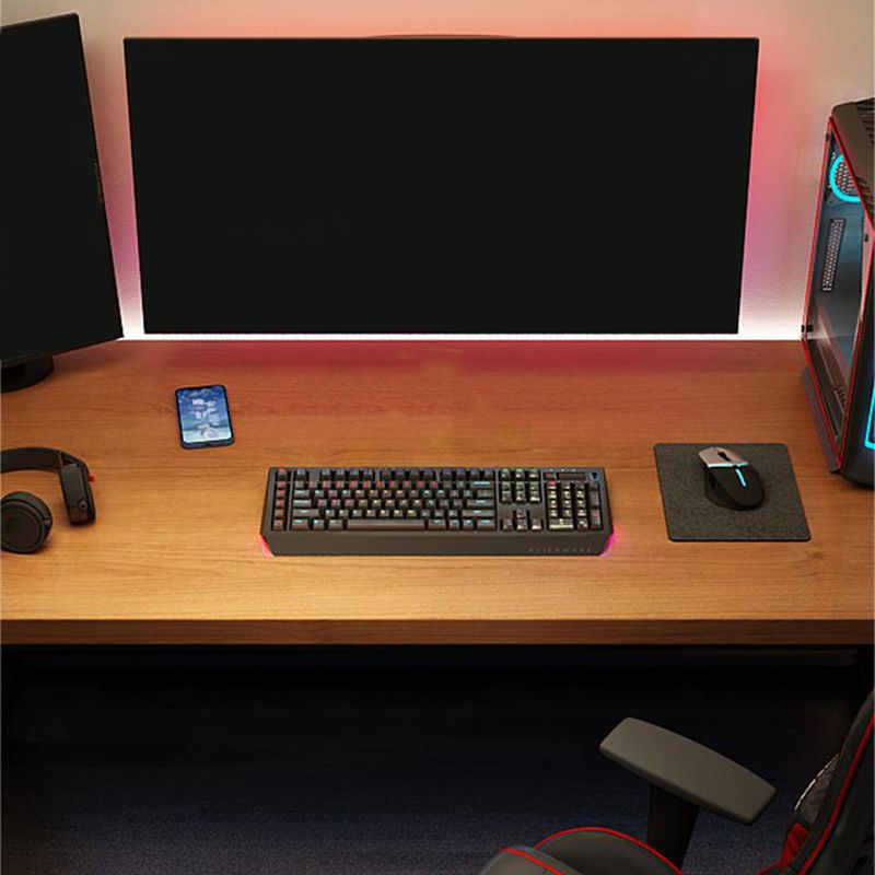 Solid Wood Rectangular Gaming Desk Sled Base 29.53" Tall Computer Desk Clearhalo 'furn' 'furn_office_desk' 'Furniture' 'Office Desks' 'Office Furniture' 'office_desk' 1200x1200_6f3e8caa-64af-474b-afe5-c34e9c1f35fb