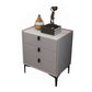 Modern Bedside Cabinet Stone Nightstand with 3 Drawers for Living Room