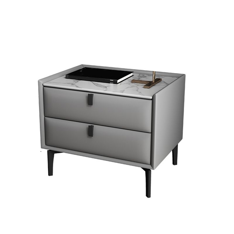 Hedendaags massief hout nachtkastje 18,5 "Tall 2 - lade nachtkastje