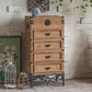 Moderne moderne houten rechthoek IJzeren benen Accent Cabinet met lade