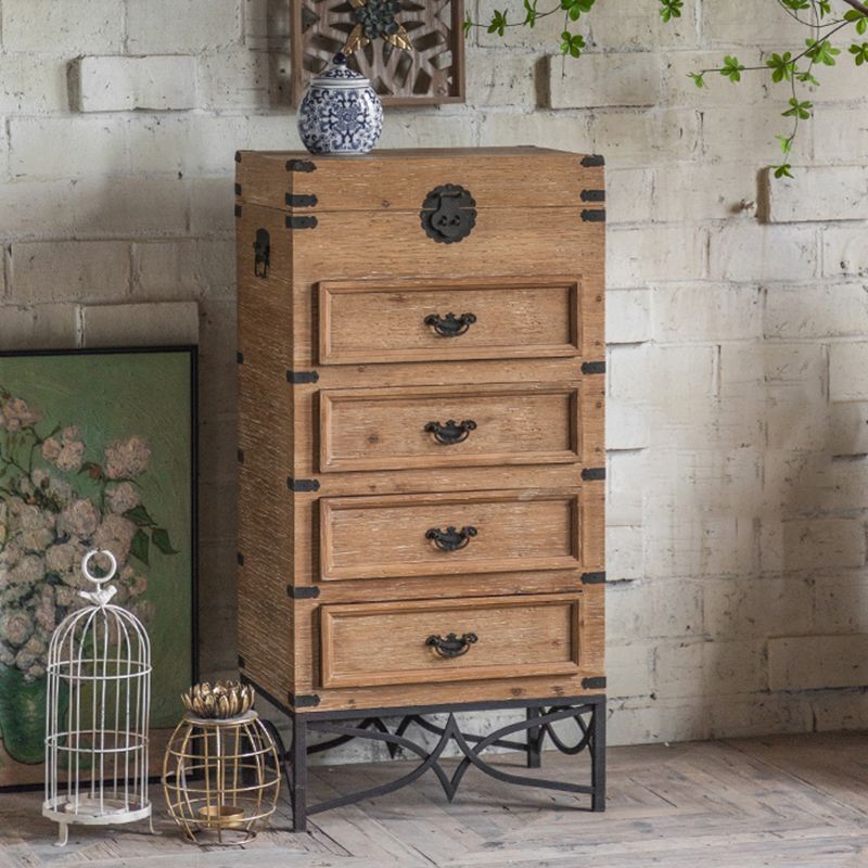 Moderne moderne houten rechthoek IJzeren benen Accent Cabinet met lade