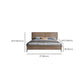 Mid-Century Modern Standard Bed Ash Solid Color Panel Bed with Headboard
