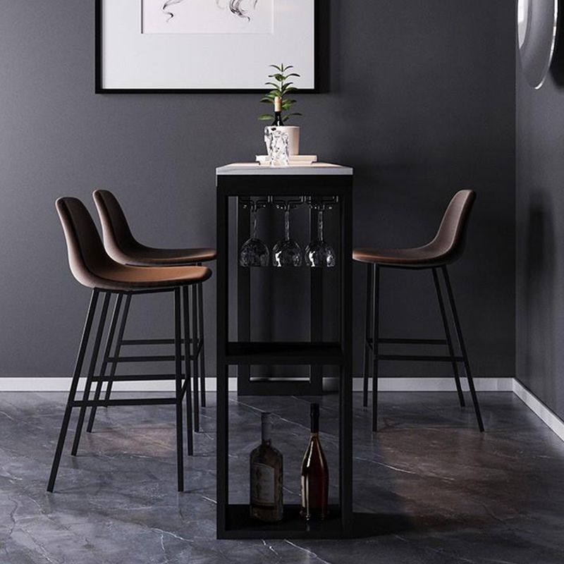 Tavolo da bar in stile industriale rettangolo di bistro bar di bistrot con scaffale