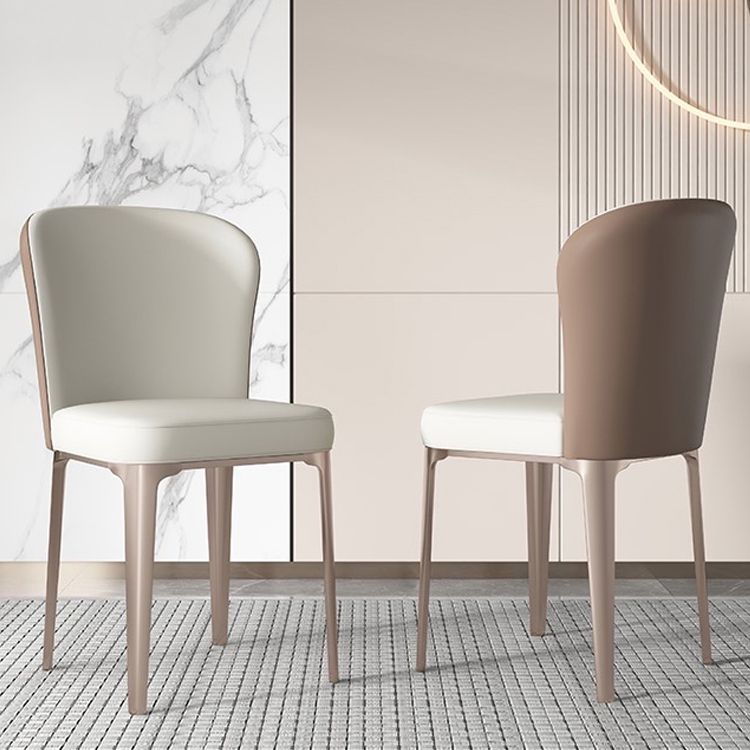 Glam Leather Dining Armless Chair Metal Dining Parsons Chair for Home Use Clearhalo ' kitchen&dining_furn' 'Dining Chairs' 'Dining Tables & Seating' 'dining_chair' 'furn' 'furn_dining_chair' 'Furniture' 'furniture_dining_chair' 'Kitchen & Dining Furniture' 'kitchen' 1200x1200_6f473e09-464e-448b-b802-57af3e7a06bd