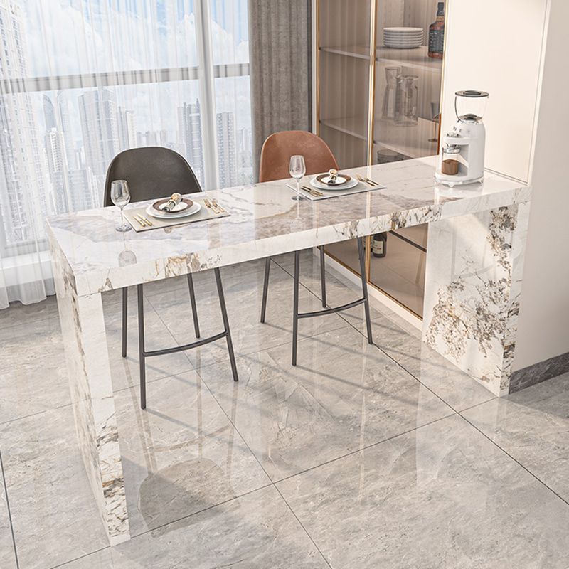 Modern Stone Bar Dining Table Rectangle Bar Table for Cafe And Breakroom Clearhalo 'Bar Furniture' 'Bar Tables' 'bar_tables' 'furn' 'furn_bar_tables' 'Furniture' 'Kitchen & Dining Furniture' 1200x1200_6f475b75-a52f-4664-9770-51b0e3d39312