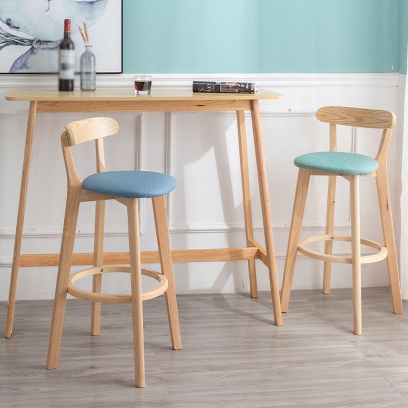 Nordic Wood Simple Barstool 28" H Indoor Tall Stool with Upholstered Clearhalo 'Bar Furniture' 'Bar Stools' 'bar_stools' 'furn' 'furn_bar_stools' 'furniture_bar_stools' 'Kitchen & Dining Furniture' 'kitchen&dining_furn' 'kitchen' 'kitchen_furn' Furniture' 1200x1200_6f47ade5-9416-4fbb-b9e6-eea445b3a320