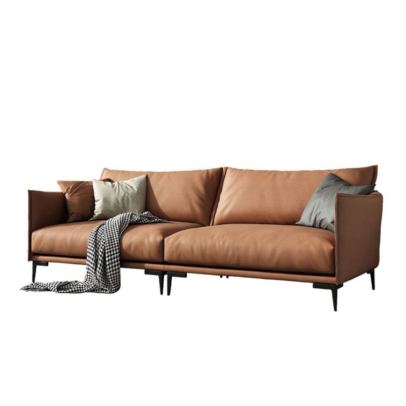 Stationary Living Room Square Arm Standard Orange Sofa with Cushions Clearhalo 'furn' 'furn_sofas' 'Furniture' 'furniture_sofas' 'kitchen' 'kitchen_sofas' 'Living Room Furniture' 'Sofa' 'sofas' 1200x1200_6f4ae29c-84b6-48d2-942e-0324c370eea5