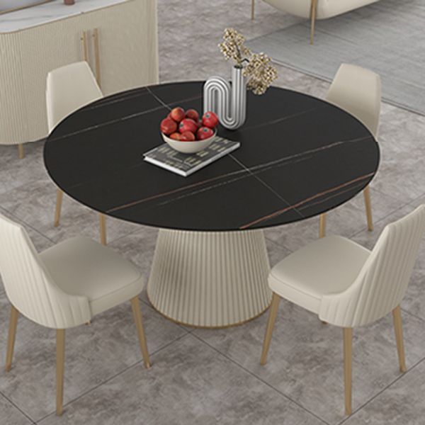 Modern Round Dining Table Stone Top Table with Pedestal Base Clearhalo ' dining_table' 'Dining Tables & Seating' 'Dining Tables' 'furn' 'furn_dining_table' 'Furniture' 'furniture_dining_table' 'Kitchen & Dining Furniture' 'kitchen&dining_furn' 'kitchen' 'kitchen_dining_table' 1200x1200_6f4af184-c270-42d3-9810-264be082b636