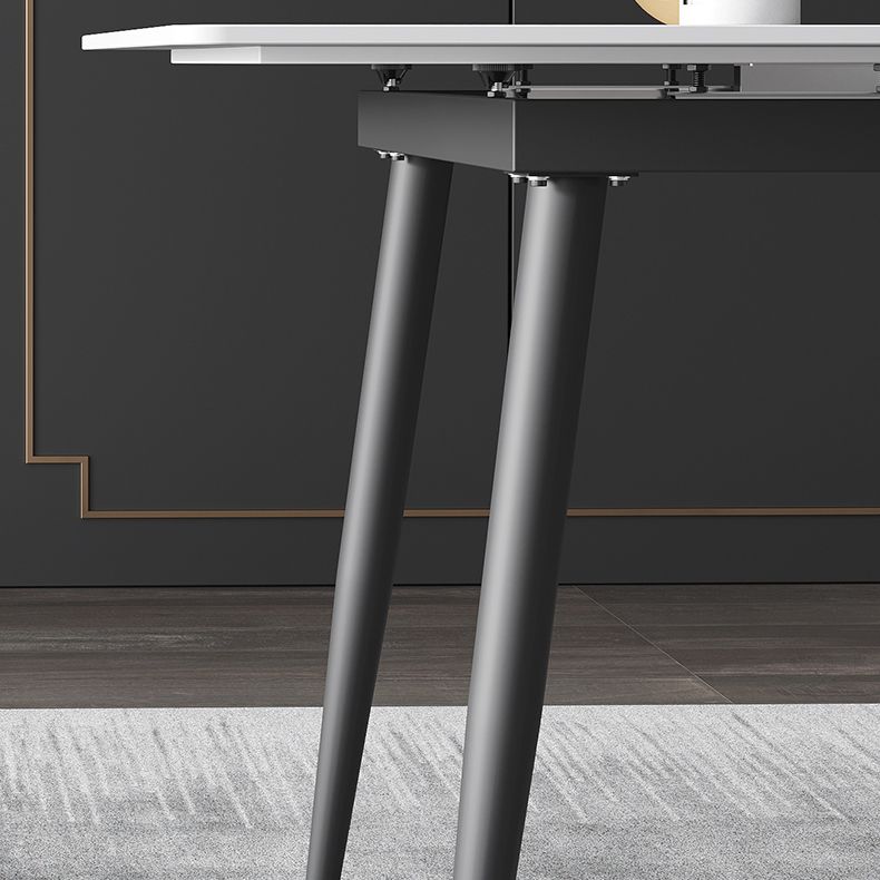 63''L Industrial Sintered Stone Table Extendable Rectangle Dining Table for Kitchen Clearhalo ' dining_table' 'Dining Tables & Seating' 'Dining Tables' 'furn' 'furn_dining_table' 'Furniture' 'furniture_dining_table' 'Kitchen & Dining Furniture' 'kitchen&dining_furn' 'kitchen' 'kitchen_dining_table' 1200x1200_6f4ca973-ed6c-4bef-80d1-f398b88eeba6