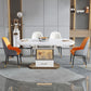 Modern Round Stone Top Dining Table Extendable for Small Spaces Clearhalo 'Dining Tables & Seating' 'Dining Tables' 'dining_table' 'furn' 'furn_dining_table' 'Furniture' 'Kitchen & Dining Furniture' 1200x1200_6f4db53f-a982-448b-8c68-4b954fbba166