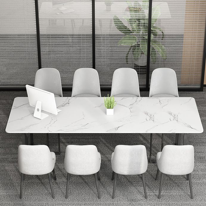 Gebogen slede schrijfbureau glam bureau met metalen benen, 29,5 'lang