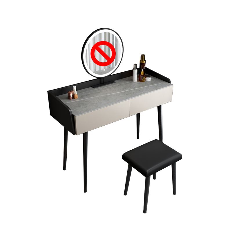Contemporary Stone Makeup Dressing Table 2-Drawer Vanity Table Set Clearhalo 'Bedroom Furniture' 'furn' 'furn_makeup_vanities' 'Furniture' 'Makeup Vanities' 'makeup_vanities' 1200x1200_6f4fbbaf-1e5d-4bdf-b1cc-e319d16305d7
