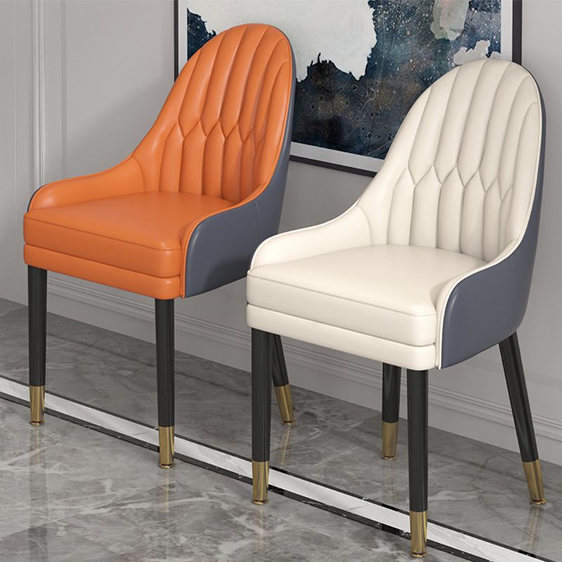 Glam Wood Dining Room Chairs Faux Leather Dining Arm Chairs for Home Use (Set of 2) Clearhalo ' kitchen&dining_furn' 'Dining Chairs' 'Dining Tables & Seating' 'dining_chair' 'furn' 'furn_dining_chair' 'Furniture' 'furniture_dining_chair' 'Kitchen & Dining Furniture' 'kitchen' 1200x1200_6f5112e2-aa94-4d34-886b-9948b3acdced