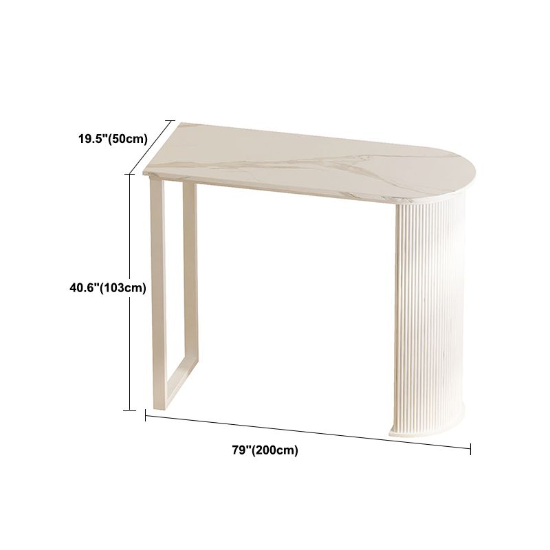 Tavolo da bistrot a forma irregolare in pietra sinterizzato tavolo da pub moderno con doppio piedistallo