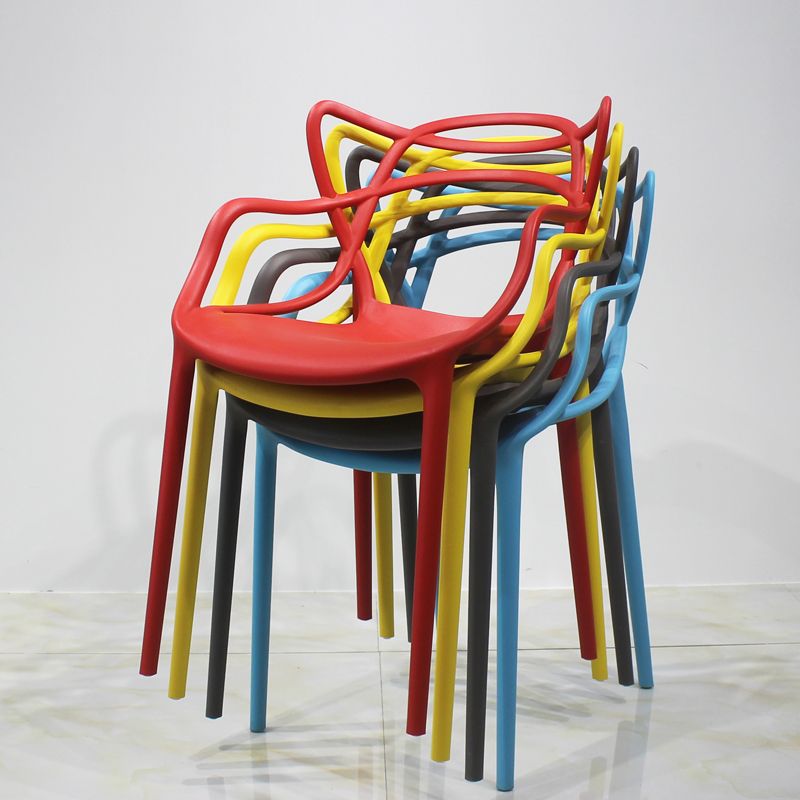 Glam Style Dining Chairs Plastic Kitchen Dining Arm Side Chairs (Set of 4) Clearhalo ' kitchen&dining_furn' 'Dining Chairs' 'Dining Tables & Seating' 'dining_chair' 'furn' 'furn_dining_chair' 'Furniture' 'furniture_dining_chair' 'Kitchen & Dining Furniture' 'kitchen' 1200x1200_6f5261f5-8ec7-43df-a069-863bcfe0089e