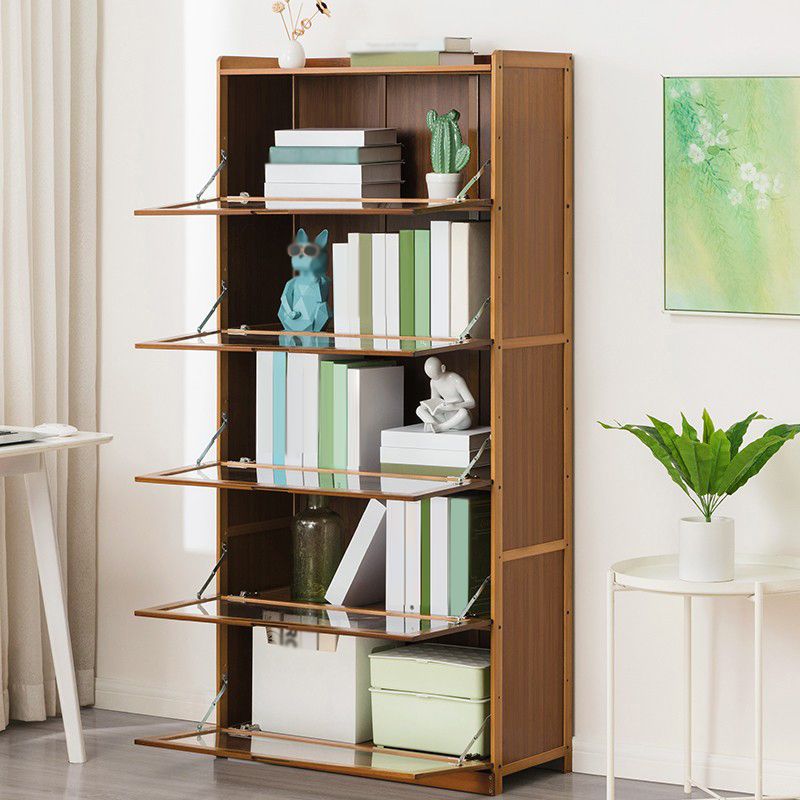 Modern Bamboo Barrister Bookcase Closed Back Bookcase for Home Office Clearhalo 'Bookcases' 'furn' 'furn_bookcases' 'Furniture' 'furniture_bookcases' 'kitchen' 'kitchen_bookcases' 'Living Room Furniture' 'Office Furniture' 1200x1200_6f547c82-a49d-4ea8-9566-920690f773e4