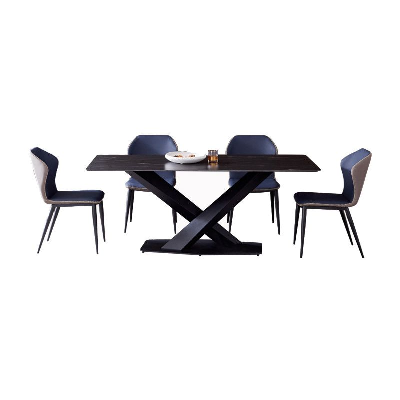 Rectangle Dining Table Industrial Dining Table with Pedestal Base