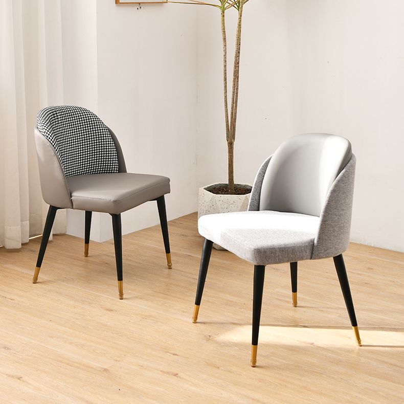 Scandinavian Style Upholstered Armless Dining Chairs Solid Back Dining Side Chair Clearhalo ' kitchen&dining_furn' 'Dining Chairs' 'Dining Tables & Seating' 'dining_chair' 'furn' 'furn_dining_chair' 'Furniture' 'furniture_dining_chair' 'Kitchen & Dining Furniture' 'kitchen' 1200x1200_6f55c4db-0374-41b1-a7cc-5ff7a69939f6