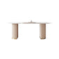 Mesa de comedor de piedra sinterizada de forma libre mesa blanca de lujo con pedestal doble