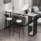 Glam Rectangle Faux Marble Pub Bar Table Iron Double Pedestal Bar Dining Table with Shelf Clearhalo 'Bar Furniture' 'Bar Tables' 'bar_tables' 'furn' 'furn_bar_tables' 'Furniture' 'furniture_bar_tables' 'Kitchen & Dining Furniture' 'kitchen&dining_furn' 'kitchen' 1200x1200_6f5ab6b3-5604-4020-a353-6b401fef5f69