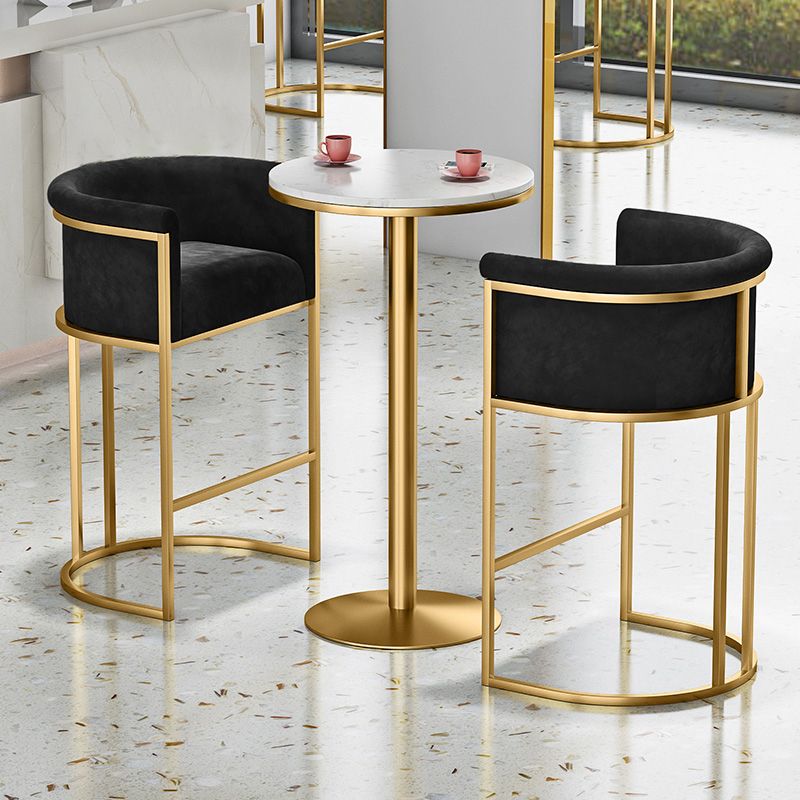 Glam Armrest Backrest Counter Stool Iron Cafe Bar Stool with Velvet Cushion and Pedal Clearhalo 'Bar Furniture' 'Bar Stools' 'bar_stools' 'furn' 'furn_bar_stools' 'furniture_bar_stools' 'Kitchen & Dining Furniture' 'kitchen&dining_furn' 'kitchen' 'kitchen_furn' Furniture' 1200x1200_6f5b1316-bbb3-429a-b2c8-7918464e3ea2