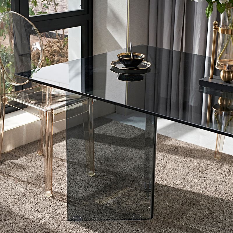 Modern Tempered Glass Dining Table Glass Base for Dining Room Clearhalo 'Dining Tables & Seating' 'Dining Tables' 'dining_table' 'furn' 'furn_dining_table' 'Furniture' 'Kitchen & Dining Furniture' 1200x1200_6f5b5231-7a49-43f6-b53e-009de611dfbf