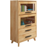 Standard Wooden Bookshelf Natural Contemporary Bookcase with Cabinets Clearhalo 'Bookcases' 'furn' 'furn_bookcases' 'Furniture' 'Office Furniture' 1200x1200_6f5c6388-c4b6-4934-ba86-ed73dd8b01c7