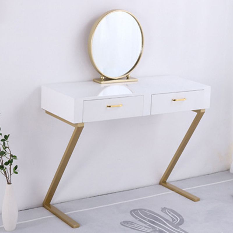 Glam Dresser with 2 Storage Drawers White Vanity Table for Bedroom Clearhalo 'Bedroom Furniture' 'furn' 'furn_makeup_vanities' 'Furniture' 'Makeup Vanities' 'makeup_vanities' 1200x1200_6f5d1986-831f-41dd-b629-23ee8ad921d1
