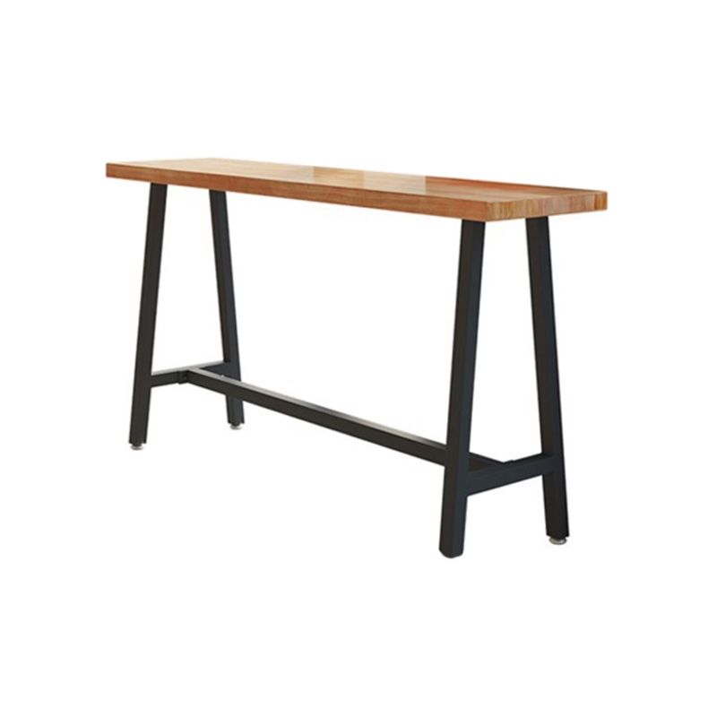 Modern Wood Bistro Bar Table with Rectangle Table Top Black Trestle Table - 42" H Clearhalo 'Bar Furniture' 'Bar Tables' 'bar_tables' 'furn' 'furn_bar_tables' 'Furniture' 'furniture_bar_tables' 'Kitchen & Dining Furniture' 1200x1200_6f5e8c37-44ad-44f9-a08c-7534ef9e1722