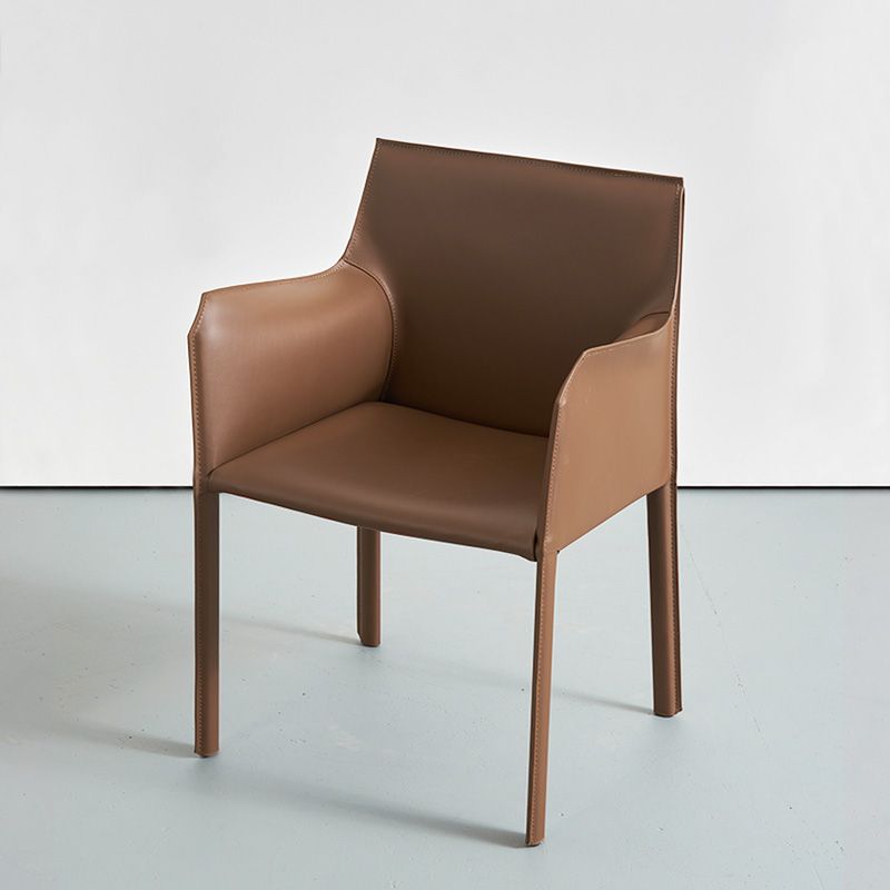 Contemporary Dining Chair 24'' Wide Arm Chair with Solid Back and 4 Metal Legs for Home Use Clearhalo ' kitchen&dining_furn' 'Dining Chairs' 'Dining Tables & Seating' 'dining_chair' 'furn' 'furn_dining_chair' 'Furniture' 'furniture_dining_chair' 'Kitchen & Dining Furniture' 'kitchen' 1200x1200_6f5f0f09-aa17-4cde-afdd-d92201ce482c