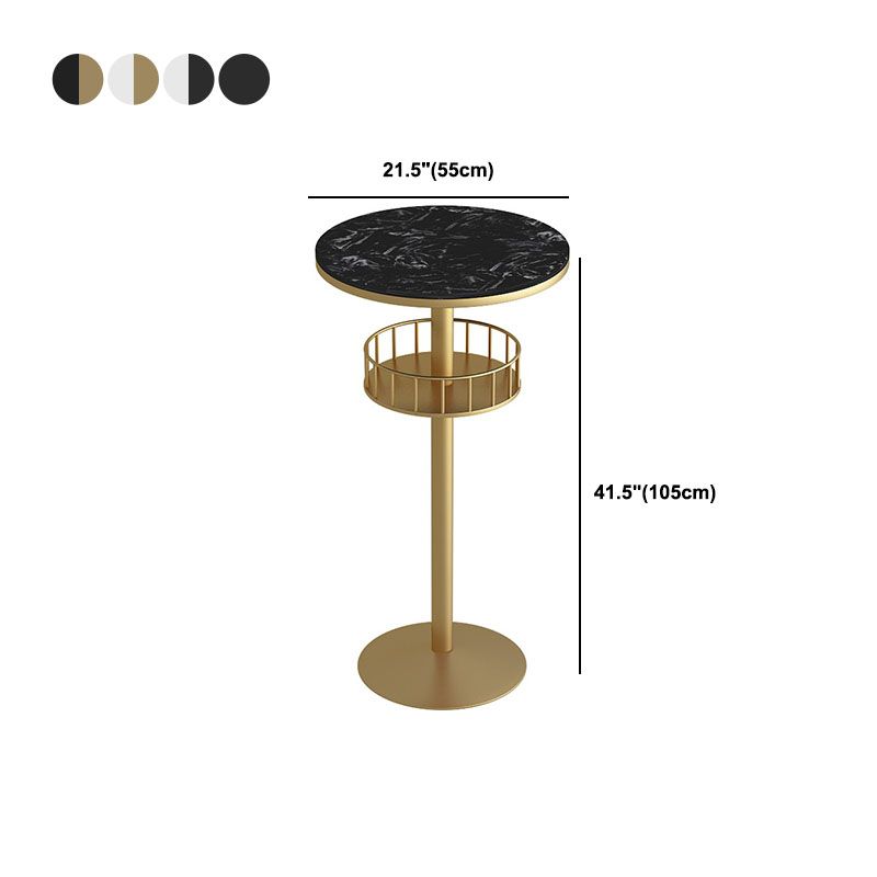 Polished Finish Marble Top Bar Table Glam Metal Frame Pub Table Clearhalo 'Bar Furniture' 'Bar Tables' 'bar_tables' 'furn' 'furn_bar_tables' 'Furniture' 'Kitchen & Dining Furniture' 1200x1200_6f620456-95df-4672-b6b3-fa5437558e50