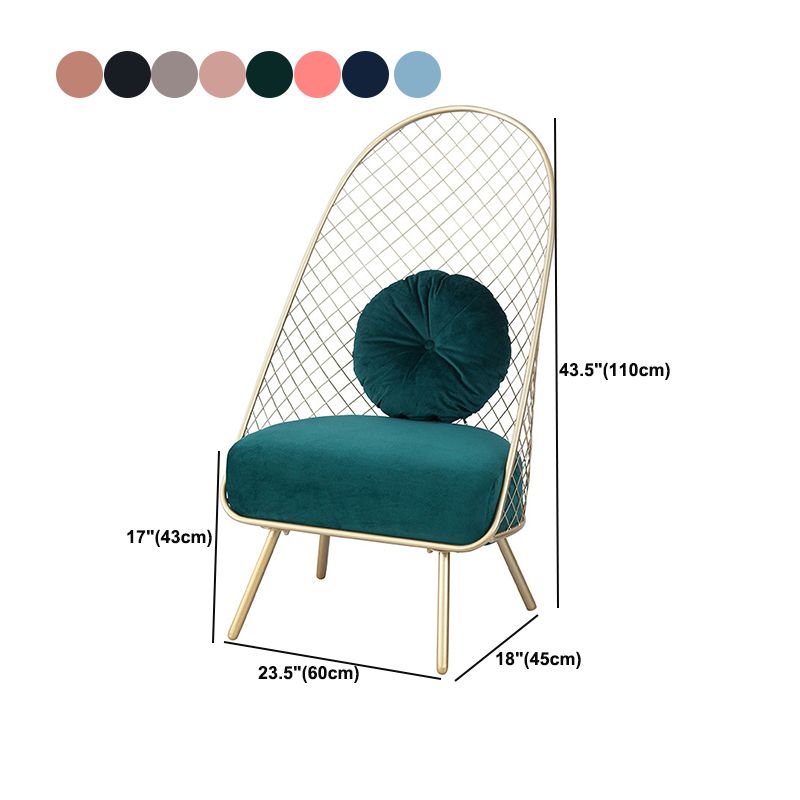 Glam 23,6 "Weitkissen Rückenschwamm Metallrahmen Armless Stuhl