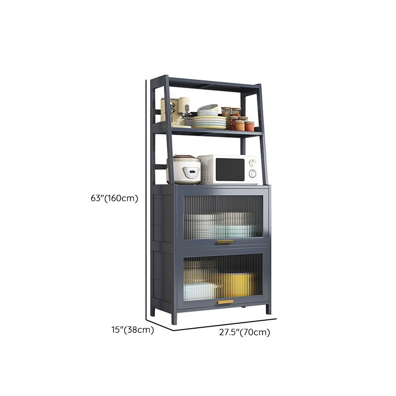 Server da pranzo in bambù grigio 2 ripiani glam buffet server per cucina