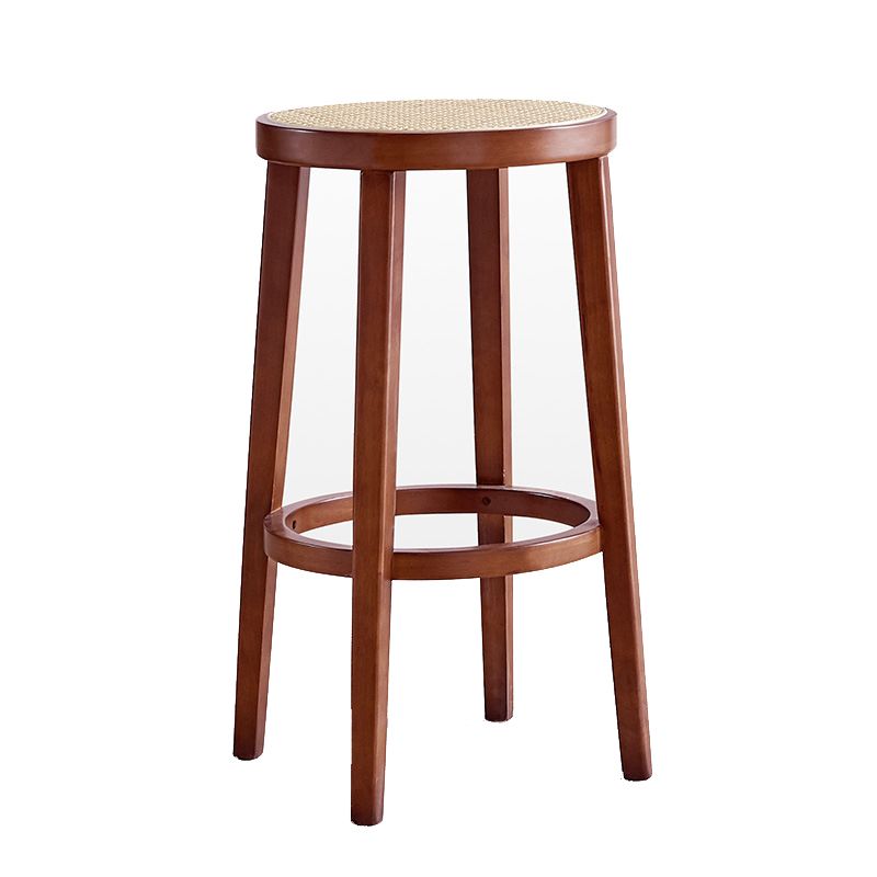 Contemporary Design Solid Wood Bar Stools Wicker Backless Stools Clearhalo 'Bar Furniture' 'Bar Stools' 'bar_stools' 'furn' 'furn_bar_stools' 'Furniture' 'Kitchen & Dining Furniture' 1200x1200_6f63b149-24a4-41ce-9f0c-5a3e840552f0