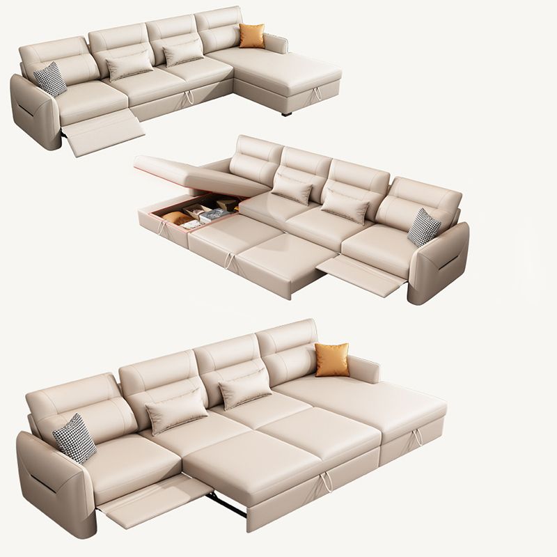 Benda quadrata di divano di divano futon scandinavo con cuscino di portata in pelle