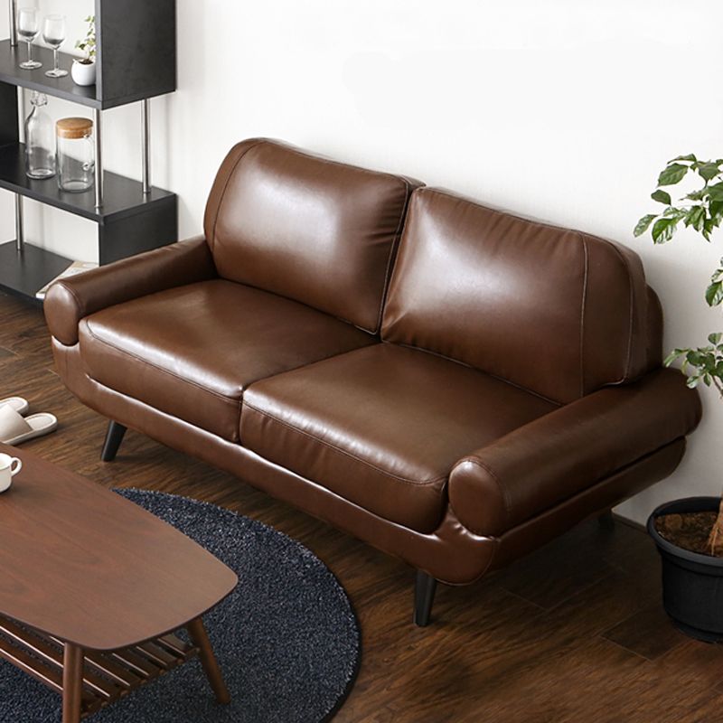 Sofá de almohada cosida modernismo falso de cuero de cuero sofá