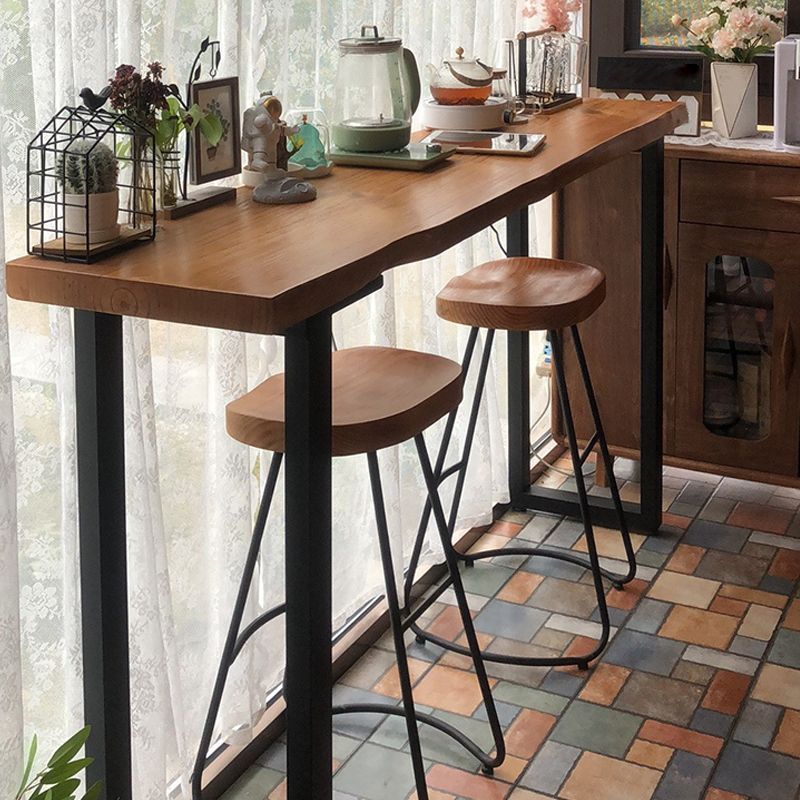 Metal Wood Rectangular Table Modern Minimalist Home Living Room Bar Table